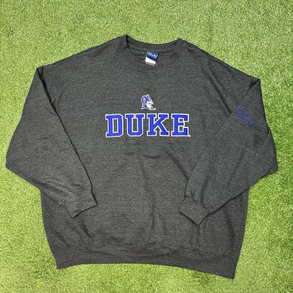 Old Varsity Brand Other - Duke Blue Devils Mens Gray Embroidered College Classic Crew Sweatshirt